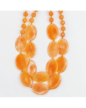 Treasure Jewels Citrus Double Haze Necklace - Orange