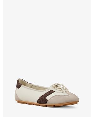Michael Kors Outlet Brielle Signature Logo Trim Sneakerina - Natural