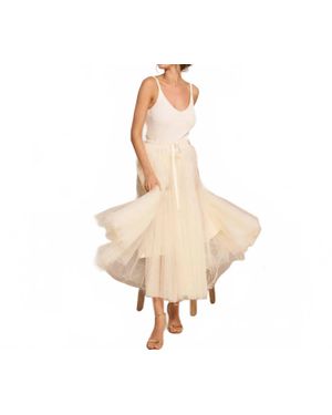 Choklate Paris Aria Tulle Plumetis Skirt - Natural