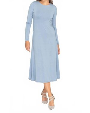 KMW Bamboo Jersey Side Ruched Dress - Blue