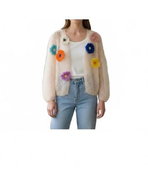 Maiami Mohair Bomber Cardigan - Blue