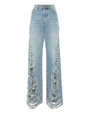 Philipp Plein Skater Denim Pants - Blue