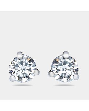 The Diamond Edit 2.09 Cts Round Brilliant Cut 18K Lab Grown Diamonds Solitaire Stud Earrings - White