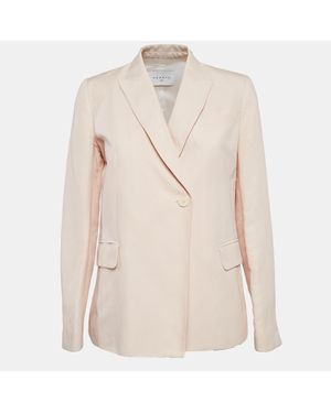 Sandro Ramie Blend Single Breasted Blazer - Natural