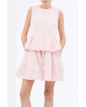 ODEEH Fil Coupe Dot Sleeveless Bubble Top - Pink