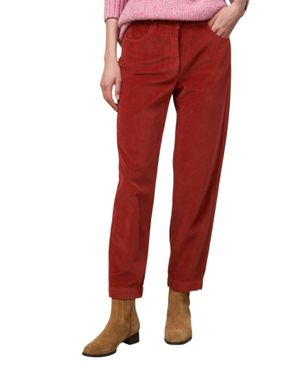 Hartford Pepite Velvet Pants - Red