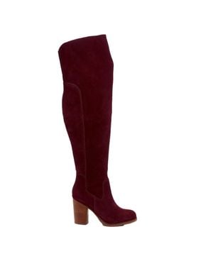 Kelsi Dagger Brooklyn Logan Garnet Wide Calf Boot Logan - Red