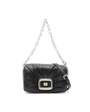 Roger Vivier Viv Shock Leather Shoulder Bag - Black