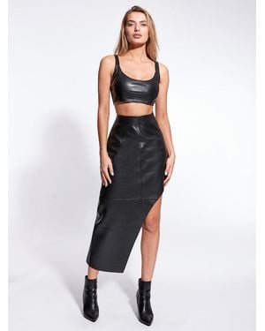 AS by DF Fallon Recycled Leather Skirt - Blue