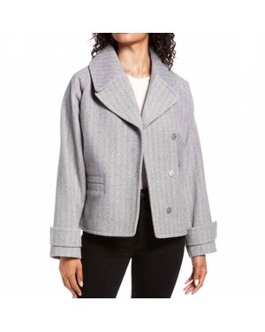 Halogen® Herringbone Peacoat - Gray