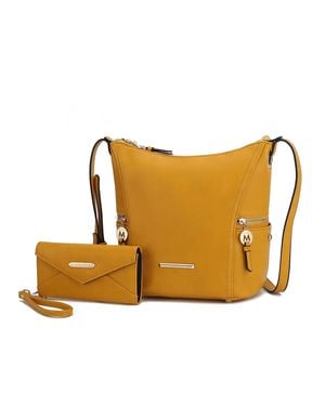 MKF Collection by Mia K Lux Hobo Bag With Wallet- 2 Pcs - Brown