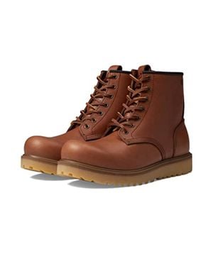 Ecco Staker 217624-01060 Boots Leather Round Toe Ankle Gal445 - Brown
