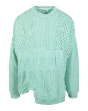 Ambush Patchwork Knit Crewneck Sweater - Green