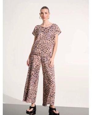 Joseph Ribkoff Pleated Scuba Crepe Cocoon Top - Pink