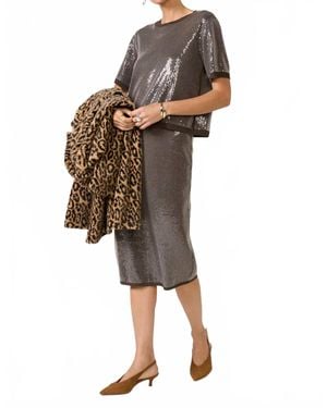 Sanctuary Sparkle Sequin Pencil Skirt - Brown