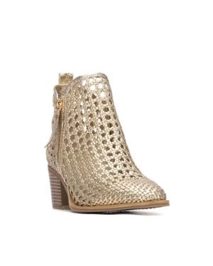 Xti Microfiber Casual Ankle Boots - Natural
