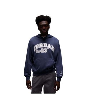 Nike Mvp Oversized French Terry Pullover Hoodie - Blue