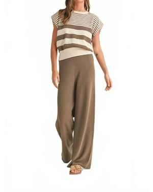 Miou Muse Straight Leg Knitted Pants - Natural