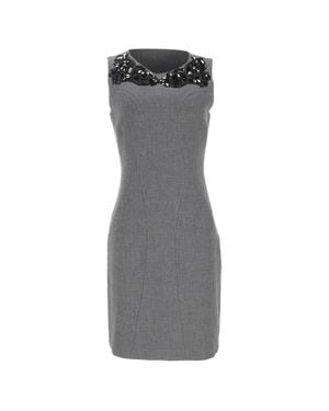 Diane von Furstenberg Mackenzie Embellished Dress - Gray