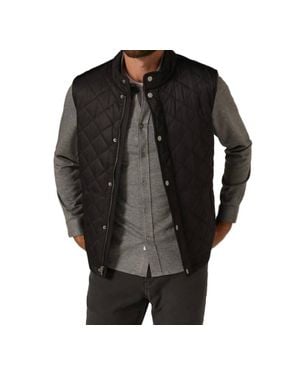 7 Diamonds Crest Quilted Vest - Black