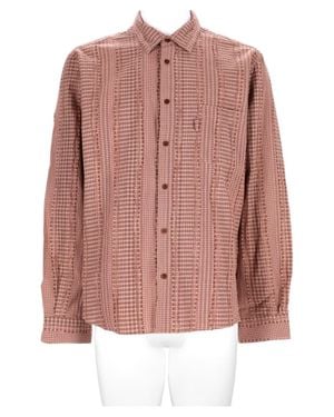 YMC Vertical Striped Button-Down Cotton-Blend Shirt - Pink