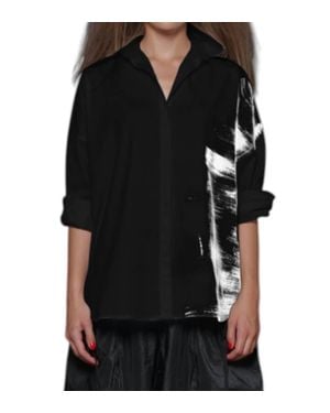 Simply Mila Stroke Boxy Shirt - Black