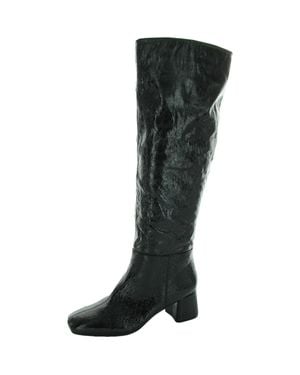 Bellini Faux Leather Metallic Knee-High Boots - Black