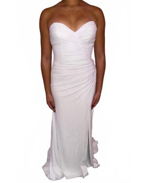 Alyce Paris Strapless Chiffon Sweetheart Gown - White