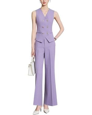 Linda Charm 2Pc Vest & Pant Set - Purple