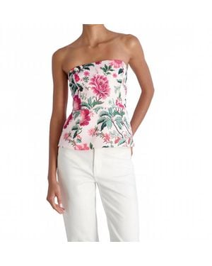 French Connection York Satin Christa Fleur Strapless Top - Multicolor