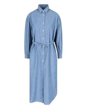 Finamore 1925 Maxi Shirt Dress - Blue