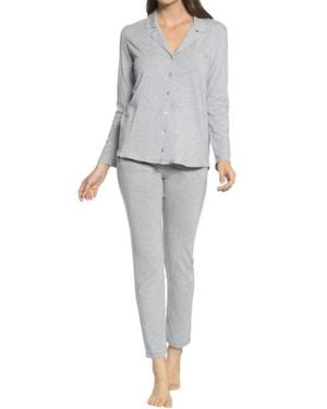 Twelve Eighty Eight Brenda Long Sleeve Pajama Set - Gray