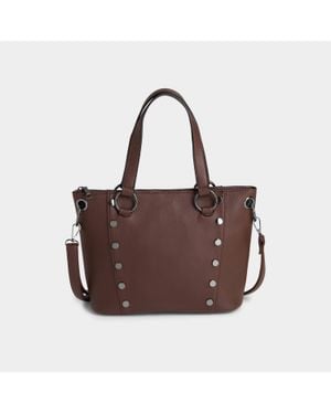 Coco + Carmen Evelyn Studded Tote Bag - Brown