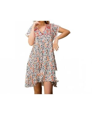 Thml Mixed Print Embroidered Dress - Black