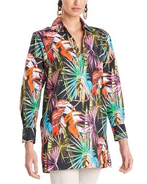 Natori El Nido Printed Poplin Top - Red
