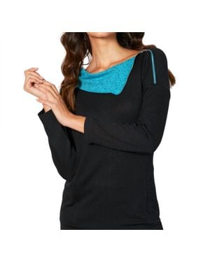 French Kyss Zip Neck Top - Black