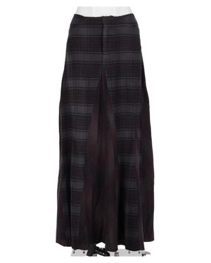Our Legacy Plaid Flared Cotton Midi Skirt - Black