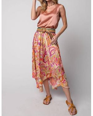 Easel Satin V-Neck Top - White