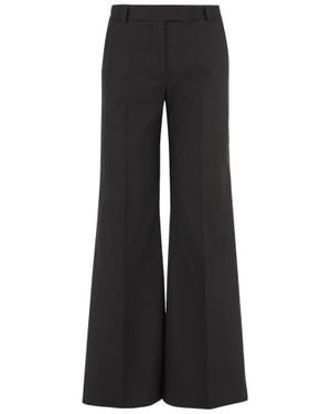 Ql2 Wide Leg Stretch Cotton Pants - Black