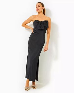 Lilly Pulitzer Carlynn Satin Maxi Bow Dress - Black