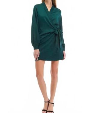 Lost + Wander Modern Love Wrap Mini Dress - Green