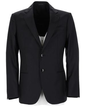 Giorgio Armani Soho Single-Breasted Virgin Wool-Cashmere Blazer - Black