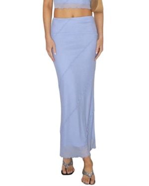 Bailey Rose Lola Mesh Maxi Skirt - Blue