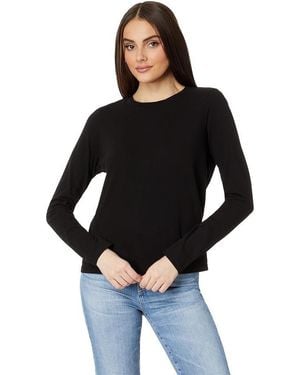 Michael Stars Clarissa T-Shirt Cotton Long Sleeve Ddr093 - Black