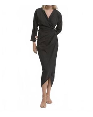 Cali Dreaming Tulip Wrap Dress - Black