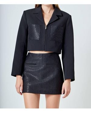 Endless Rose Sequins Combo Jacket - Blue