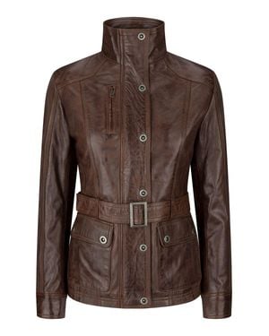 TruClothing Slim Fit Leather Jacket - Brown