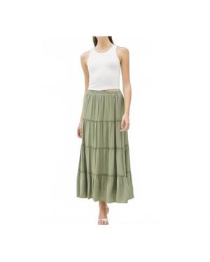 Be Cool Dana Tiered Maxi Skirt - Green