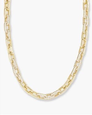 Melinda Maria Frankie Pave Chain Necklace - Natural