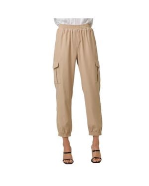 Mystree Cargo Jogger Pants - Natural